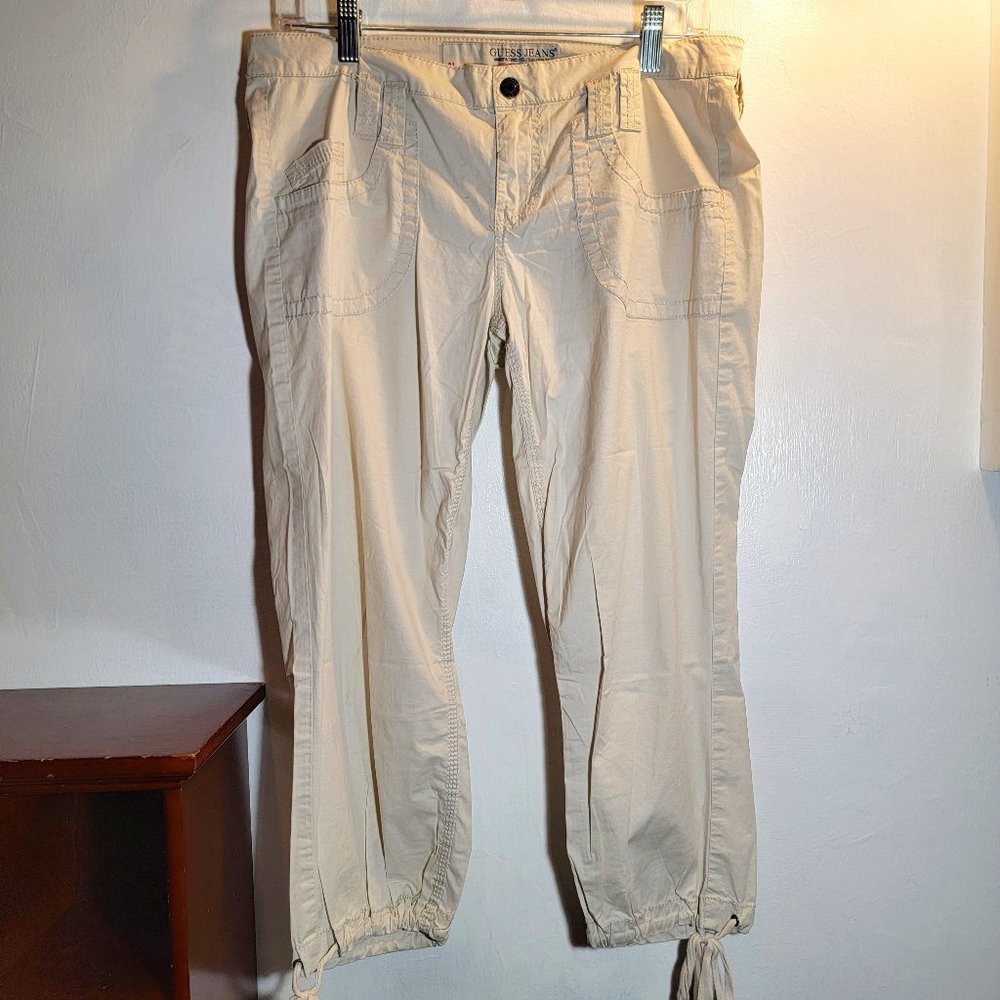 Guess Jeans Lightweight Tan Cargo Capris